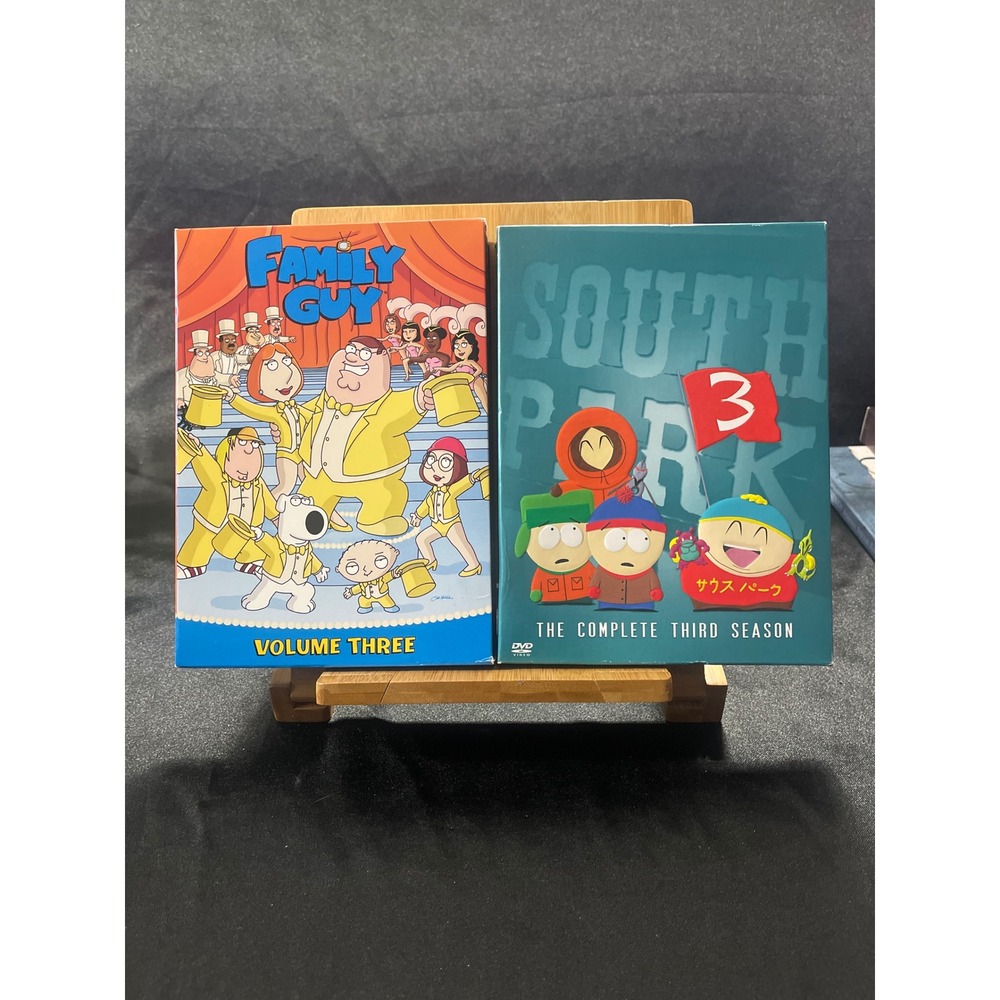 Family Guy Volume 3 and South Park Season 3 DVD Bundle Adult Animation Comedy